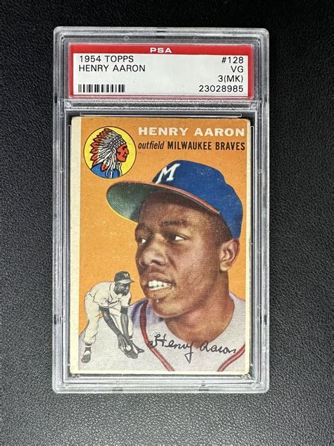 Henry Hank Aaron Psa Mk Topps Baseball Rookie Card Rc