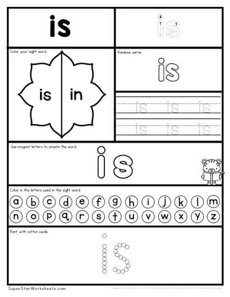 Preschool Sight Word Worksheets Superstar Worksheets Worksheets Library