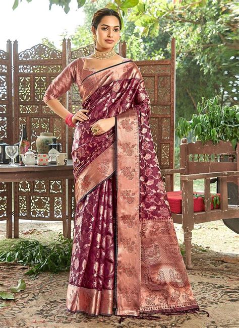 Sangam Print Kashish Organza With Weaving Design Saree Collection