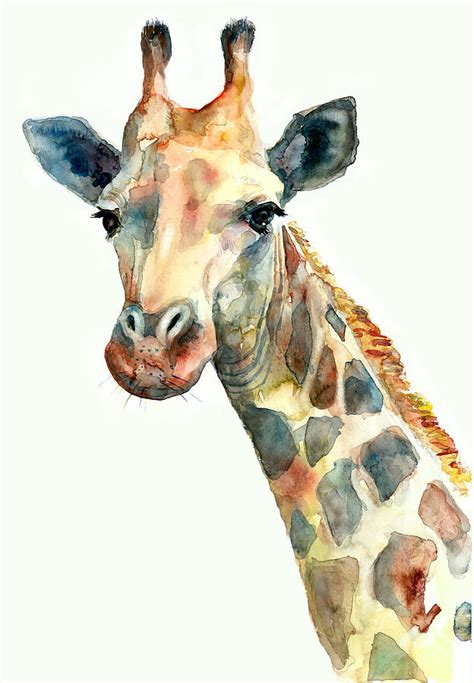 Watercolor Painting Watercolor Giraffe Etna Pe