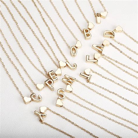 Tiny Gold Initial Necklace Gold Letter Necklace Initials Name Necklaces