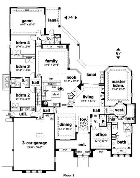 4 Bedroom House Plans Single Story