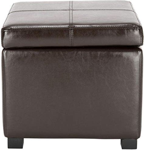 Safavieh Hudson Collection Williamsburg Brown Leather Square Storage