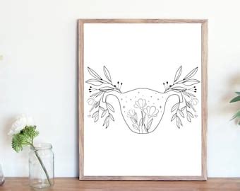 Floral Female Anatomy Art Etsy