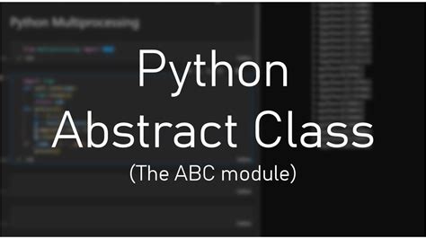 Abstract Base Class Python Youtube