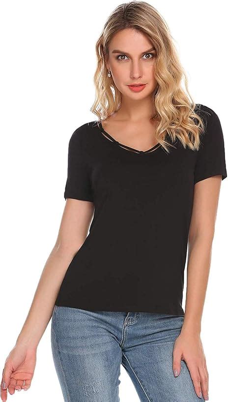 Damen T Shirt Mode Oberteile Elegante Festliche Basic Casual Mode