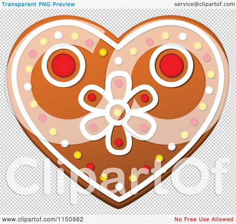 Clipart Of A Christmas Heart Gingerbread Cookie Royalty Free Vector Clipart By Vector