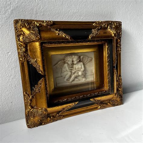 Gilded Wooden Baroque Frame With Albaster Powder Cherub Catawiki