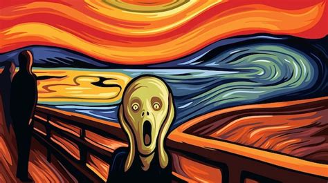 El Grito De Edvard Munch En El Estilo Tradicional De Van Gogh Foto