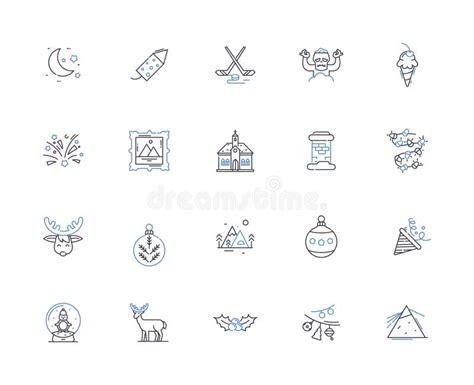 Saint Lucia Day Line Icons Collection Lucia Candles Lights