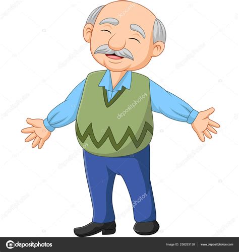 Vector Illustration Cartoon Happy Senior Elderly Old Man Stock Vector Image by ©tigatelu #258283138