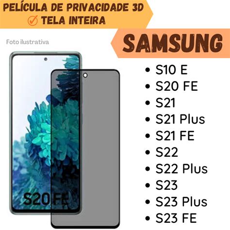 Película de Vidro de Privacidade para Samsung S10 E S20 FE S21 S21