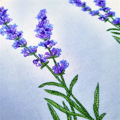 Lavender Machine Embroidery Design Sizes Purple Lavender Etsy