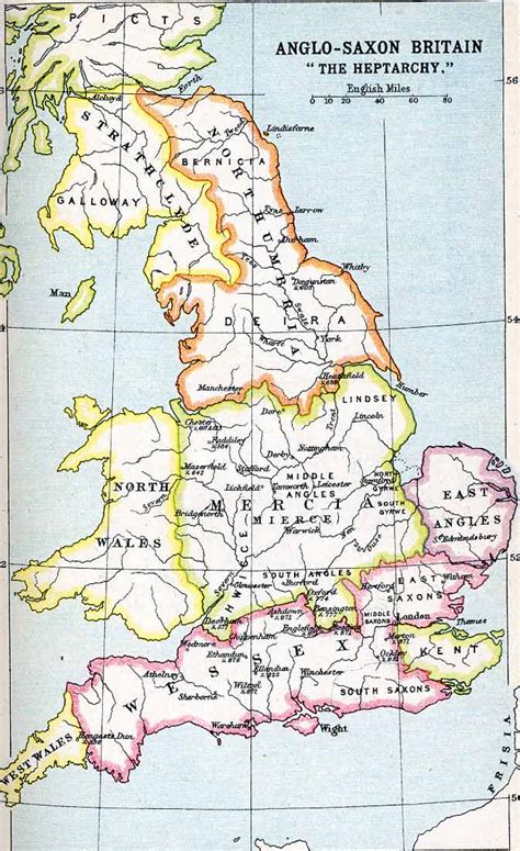 Political Medieval Maps - Anglo-Saxon Britain