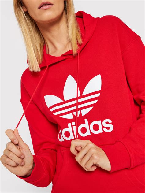 Adidas Sweatshirt Adicolor Trefoil He6953 Rouge Regular Fit Modivo Fr