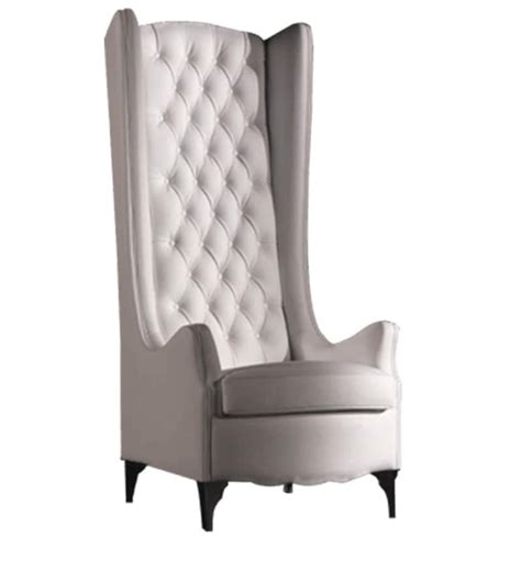 Buy Contemporary Tall Back Wing Chair With Diamond Tufted In White Color By Afydecor Online