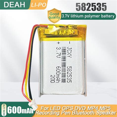 V Mah Rechargeable Lithium Polymer Battery Li Ion