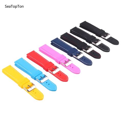 Wholesale 10pcs Solid Watch Silicon Rubber 18mm 20mm 22mm 24mm Multi Color Army Military