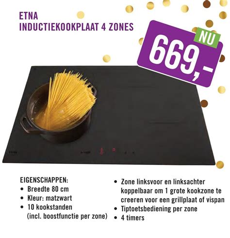 Etna Inductiekookplaat Zones Aanbieding Bij Keukendepot