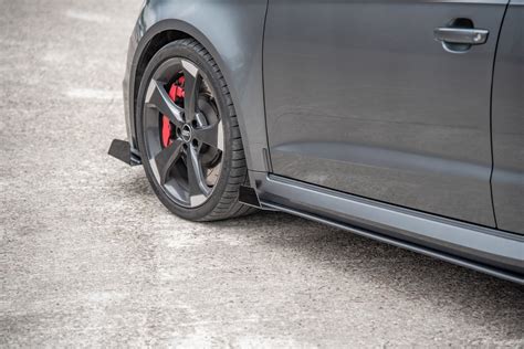 Street Pro Side Skirts Diffusers Flaps Audi Rs V Sportback Black