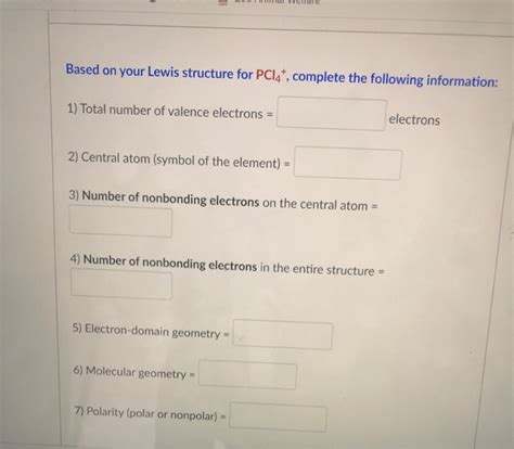 Solved 21 Based On Your Lewis Structure For Pcl4 Complete