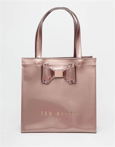 Lyst Ted Baker Crystal Bow Small Icon Bag In Pink