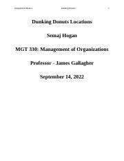 Hot 914 Docx Assignment Week 2 Dunking Donuts 1 Dunking Donuts