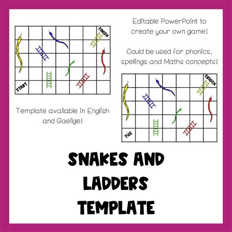 Mash Games Cluichí Snakes And Ladders Template