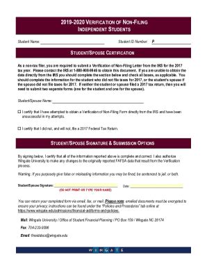 Fillable Online 2019 2020 Non Tax Filer Statement Fax Email Print