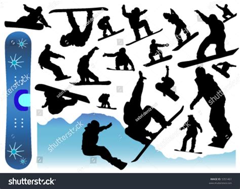 Collection Snowboard Vector Stock Vector (Royalty Free) 5351461 ...