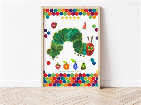 The Very Hungry Caterpillar Poster Nursery Print Etsy