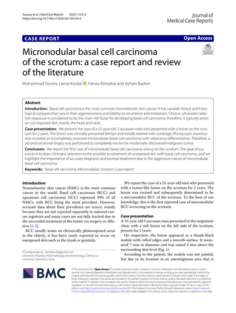 Pdf Micronodular Basal Cell Carcinoma Of The Scrotum A Case Report And Review Of The Literature