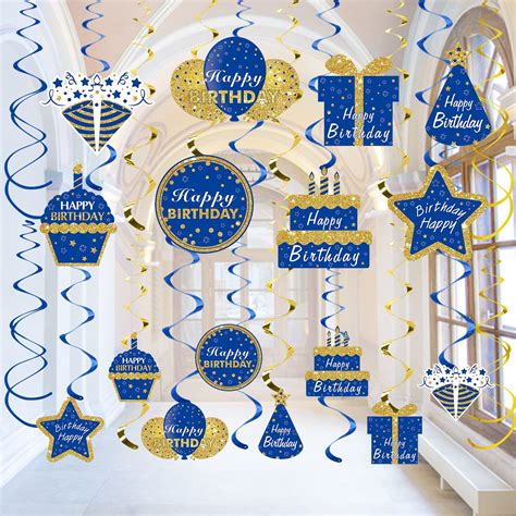 Amazon Th Birthday Party Swirl Decorations Blue Sixty Years Old