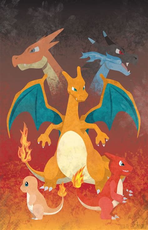 Charmander Charmeleon Charizard Mega Charizard