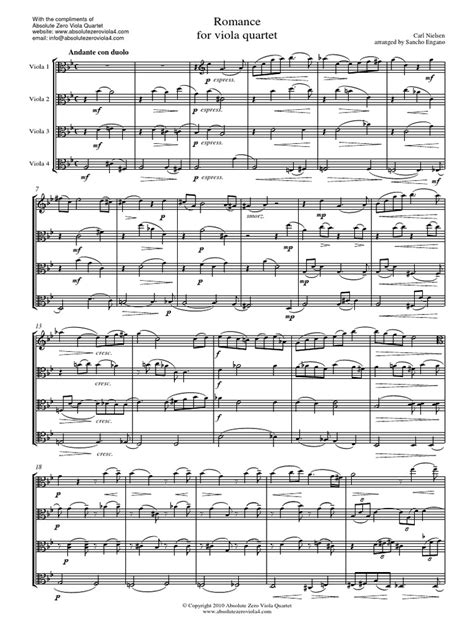 Nielsen - Romance 4 Violas | PDF | Musicology | Musical Instruments