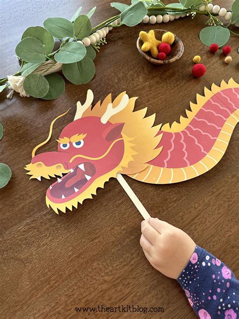 Chinese New Year Dragon Paper Craft FREE PRINTABLE The Art Kit