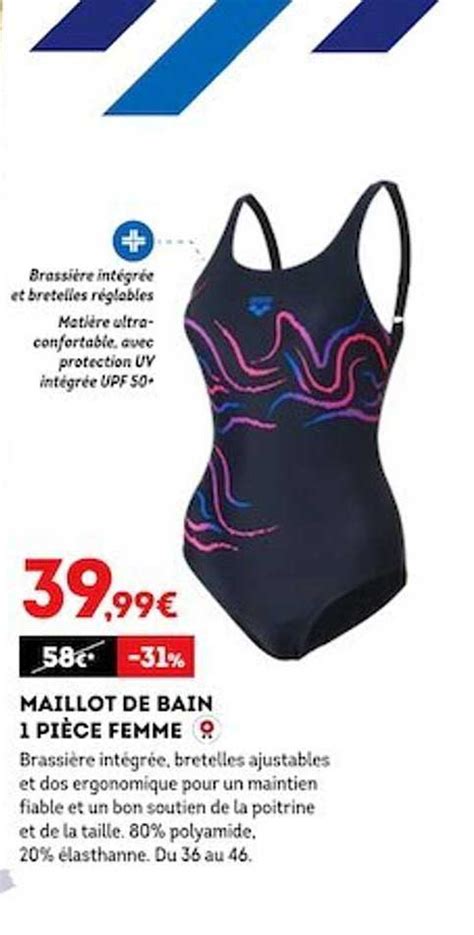 Promo Maillot De Bain 1 Pièce Femme chez Sport 2000 iCatalogue fr