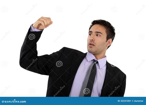 businessman raising  fist stock image image  human black