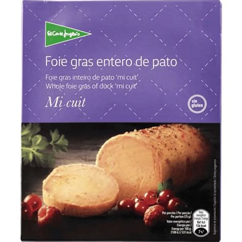 Foie Gras De Pato Inteiro Mi Cuit Sem Gl Ten Embalagem G El Corte