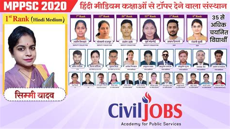 MPPSC 2020 Hindi Medium Topper 35 Selections CivilJobs Academy