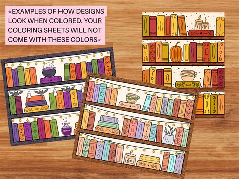 Printable Coloring Bookshelf Pages Bookshelves Coloring - Etsy