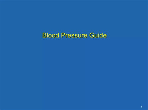 Blood Pressure Guide Ppt