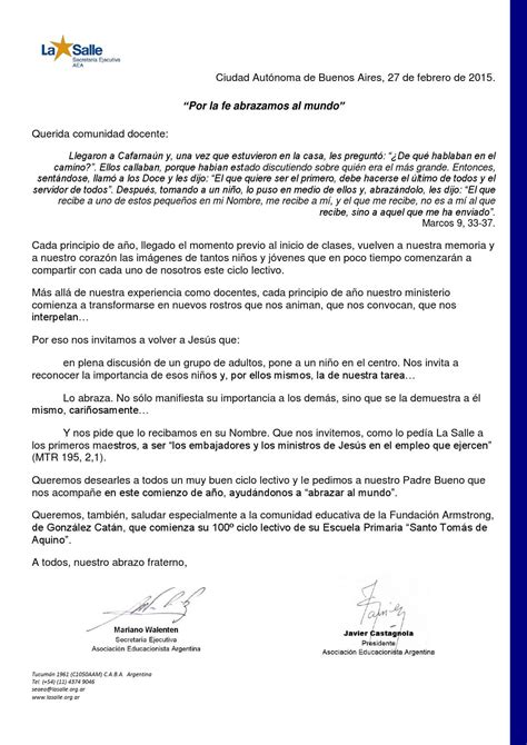 Carta A Las Comunidades Educativas By La Salle Argentina Paraguay Issuu