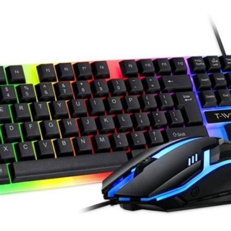 Kit Teclado E Mouse Gamer Led Rgb Teclas De Atalho Multim Dia Abnt