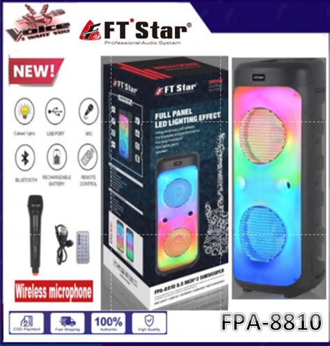 FT STAR FPA 8810 8 5inch X2 Big Karaoke Trolley Party Bluetooth Tws