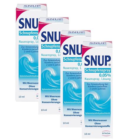 Snup Nasen Schnupfenspray 0 05 Mit Meerwasser 4x10 Ml Shop Apotheke