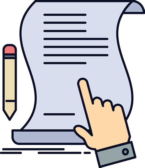 Contract Document Paper Sign Agreement Application Flat Color Icon