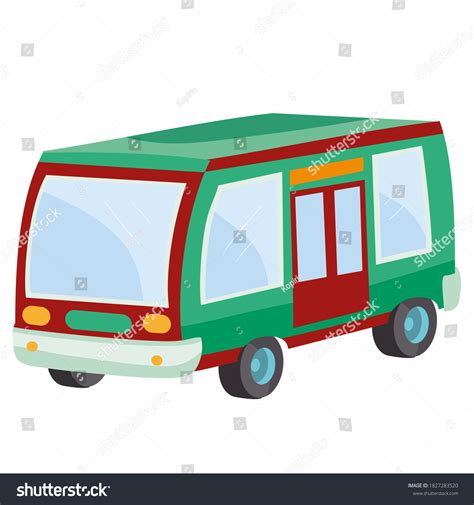 Green Bus Cartoon Illustration Vector Illustration Stock Vector ...