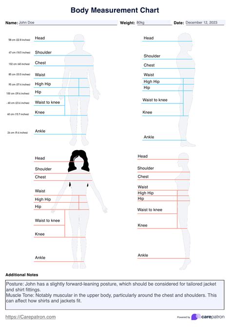 Body Measurement Chart Template & Example | Free PDF Download