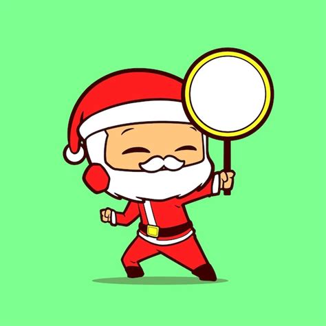 Premium Vector Vector Cartoon Of Santa Claus Holding A Circle Board